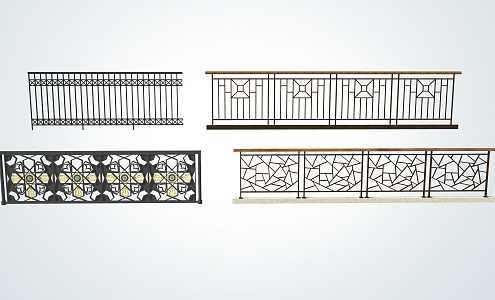 Modern Railing Iron Railing 3d model