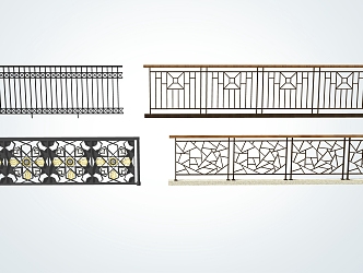 Modern Railing Iron Railing 3d model