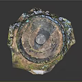 Scenic Circular Landscape With Green Vegetation Ring Pathway And Central Stone Platform 3d model