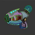 Sci Fi Style Weapon With Glowing Blue Elements Spherical Top And Grip Design