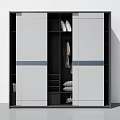 Modern Wardrobe Design With Sliding Doors Multicolor Accents And Storage Compartments