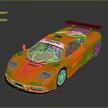 Orange High Performance Race Car With Sleek Design And Rear Spoiler
