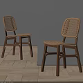 Natural Style Leisure Chair With Wooden Frame And Woven Seat Design