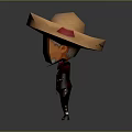 Cartoon Character Wearing Large Sombrero Hat With Orange Face White Mustache And Traditional Outfit