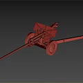Vintage Military Cannon With Metal Wheels And Long Barrel Structure