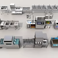 Stainless Steel Commercial Kitchen Equipment Including Sinks Worktables Dishwashers And Sterilizers