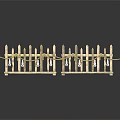 Decorative Wooden Fence Scene Components With Golden Chains And Posts