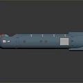 Long Blue Cylindrical Device With Detailed Surface And Smooth Black Base