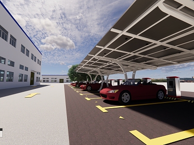 Photovoltaic shed and roof of industrial park model