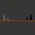 Classic Wooden Chessboard With Black And White Chess Pieces On Checkered Surface