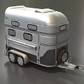 Metallic Silver Utility Trailer Design With Windows And Practical Transport Features 3d model