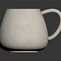 White Ceramic Mug With Modern Simple Design For Daily Home Use 3d model