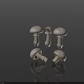 Fresh White Whole and Halved Mushrooms Neatly Arranged on Dark Background