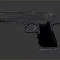 Modern Tactical Pistol With Metallic Body Black Grip And Silver Finish Design