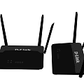 D Link Wireless Routers With Multiple Antennas And Black Design For Home Network Setup 3d model
