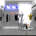 Modern Clothing Store Interior With Fashion Apparel Mannequins And Display Racks