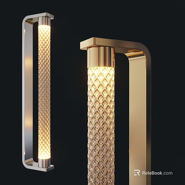 Luxury Modern Wall Lamp With Gold Frame Crystal Body And Diamond Pattern Illumination Design 3d model 