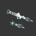 Military Weapon Rocket Launcher With Two Rocket Projectiles