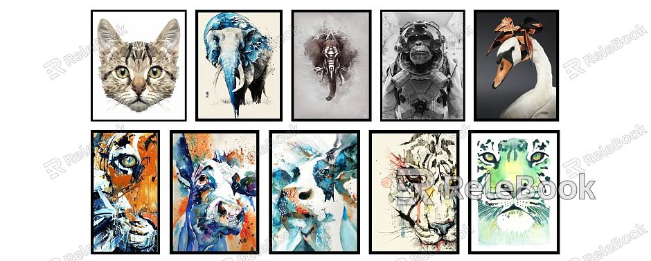 Modern Animal Painting Decorative Painting Hanging Painting Animals model