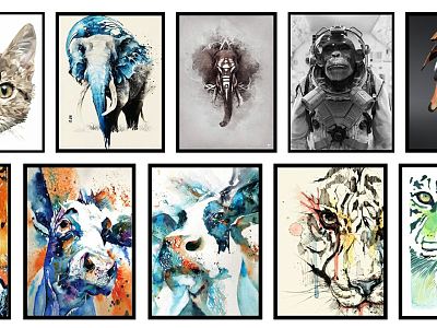 Modern Animal Painting Decorative Painting Hanging Painting Animals model