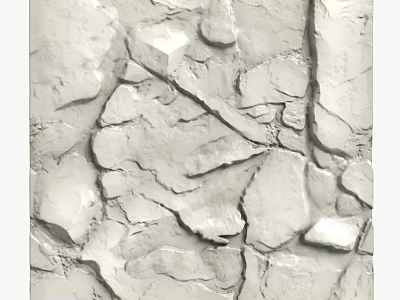 Decorative Natural Stone Wall with Rough Texture and Irregular Cracks 3d model