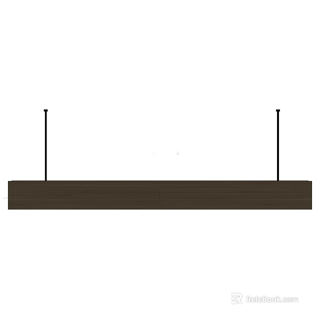 Modern Brown Long Rectangular Chandelier With Two Pendant Rods For Home Decor Design 3d model 