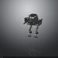 Mechanical Robot Figure with Metallic Structure Silver Body And Mechanical Limbs 3d model
