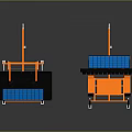 Modern Computer Equipment With Orange Stands Blue Solar Panels Black Panel And Yellow Dots
