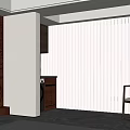 Modern Interior Featuring Washing Machine In Kitchen Area With Cabinets And Window Blinds