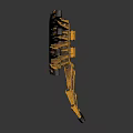 Mechanical Robotic Hand Design Featuring Yellow Black Structure And Detailed Components