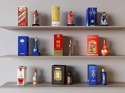 Liquor bottle liquor Maotai Wuliangye Mengzhilan Fenjiu Langjiu 3d model