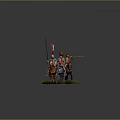 Commercial Collectible Cavalry Figurine Set With Decorative Horse Riders And Traditional Costumes