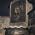Classic Stone Fountain With Lion Head Decoration And Multi Tiered Structure