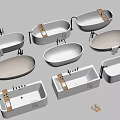 White Bathtubs with Brown Accents Various Shapes Oval Rectangular and Faucet Accessories Design