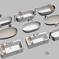 Bathtub Independent Bathtub Integrated Bathtub Toiletries 3d model