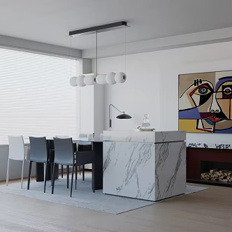 Modern table combination 3d model
