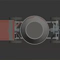 Mobile Concrete Mixer With Gray Drum Red Cover And Four Wheels