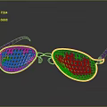 Modern Stylish Purple Mesh Lens Sunglasses With Metallic Oval Frame Design