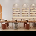 Bright Elegant Beauty And Hair Salon Interior Design With Tidy Product Displays And Comfortable Seats