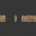 Handmade Rustic Hay Wicker Fence Structures With Various Shapes Sizes