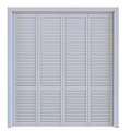 White Louvered Four Panel Door Design For Modern Home Interior Decor 3d model