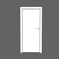 White Interior Hinged Door With Simple Design Frame And Handle 3d model