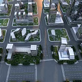 Aerial Urban Planning Design With High Rise Buildings Streets And Green Spaces
