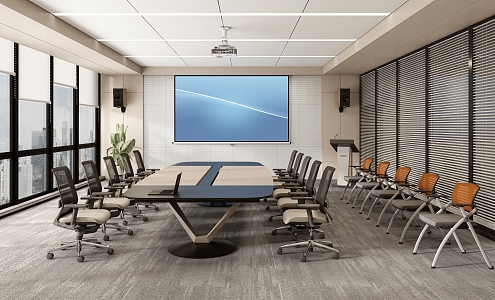 Meeting Room Training Room Meeting Tables and Chairs Office Furniture 3d model