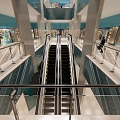 modern shopping mall mall elevator escalator 3d model