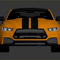Orange Sports Car with Black Roof Stripes and Modern Exterior Design