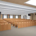 Modern School Classroom Interior With Desks And Screens