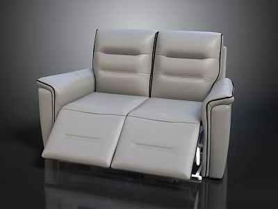 Gray Leather Modern Multifunctional Sofa With Reclining Seats And Cozy Design 3d model