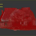 Abandoned Old Cottage with Weathered Red Brick Walls Damaged Tile Roof Broken Windows and Doorway