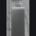 Modern Public Facility Elevator With Silver Metal Door And Marble Frame 3d model